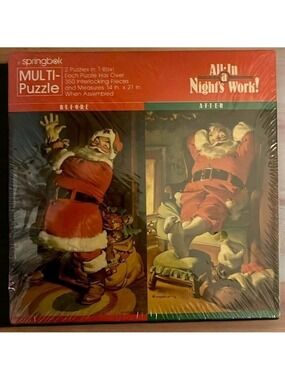 Vintage Christmas Puzzle Hallmark All-In-a-Night’s Work Christmas Sealed 700 PCs